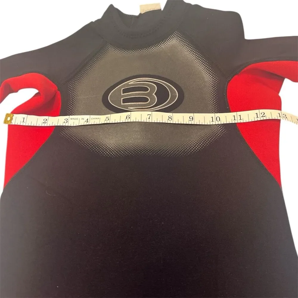 Kids Shorty Wetsuit Youth Medium 8 10 Black Red Neoprene Surf Swim Beach Ready